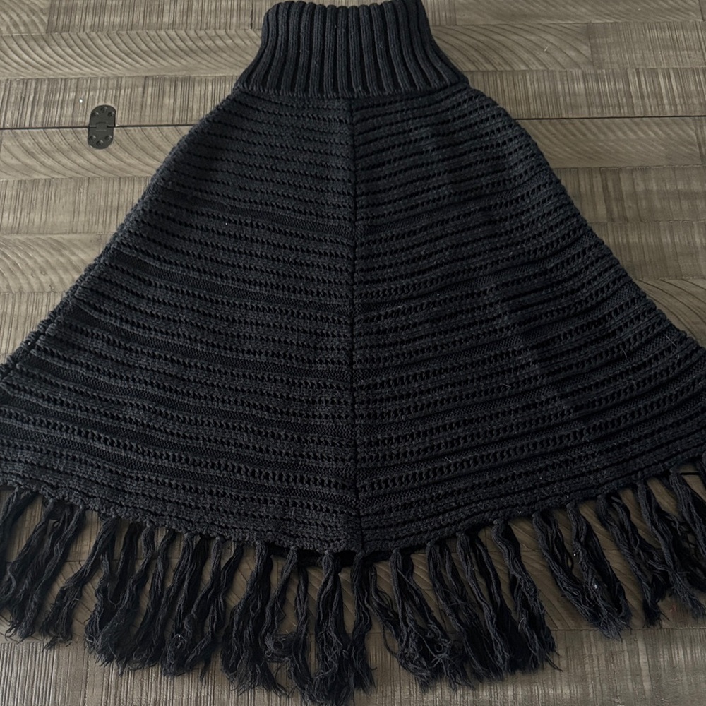 Black Turtleneck Cable Knit Shrug